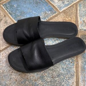Madewell leather Women's Black Slide Sandals